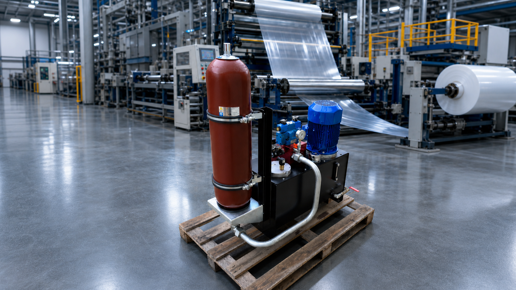 CMH hydraulic power unit for polyethylene sheet extrusion lines